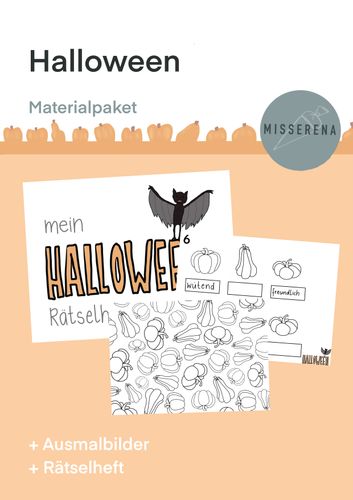 halloween rätsel  ausmalbilder  unterrichtsmaterial in